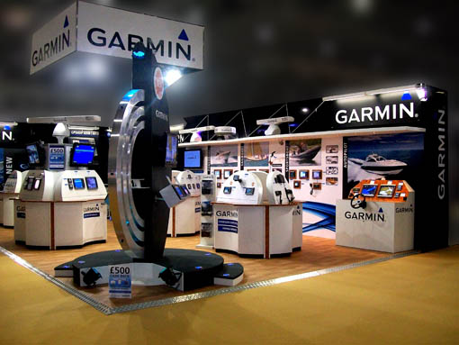 garmin exhibition stand, southampton boatshow 